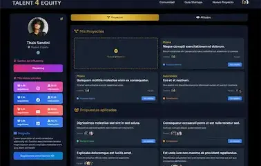 Dashboard talent 4 equity Captura de pantalla de dashboard Talent 4 equity